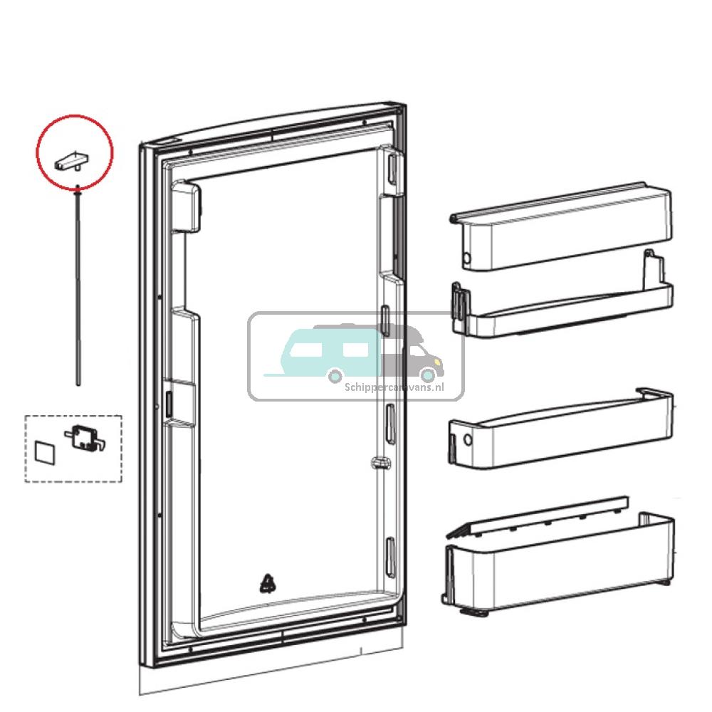 [OCS_A0030413] Dometic RMS8550 Knop Deurvergrend. Recht Scharnier