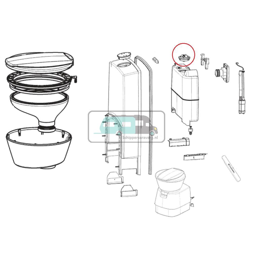 [OCS_A0030667] Dometic CTW4110 Toilet Dop Tank Compleet