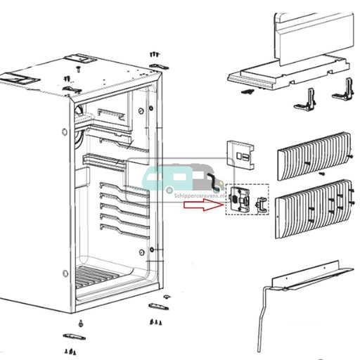 [OCS_A9903034] Dometic RM8550D Deurvergrendeling + Verlichting R