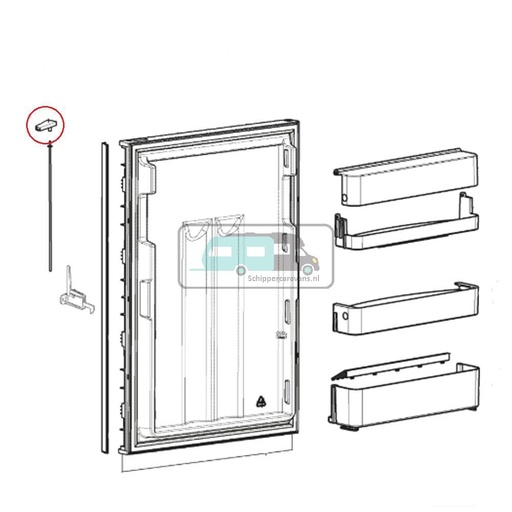 [OCS_A0030457] Dometic RM85.. Knop Deurvergrendeling rechts scharnier