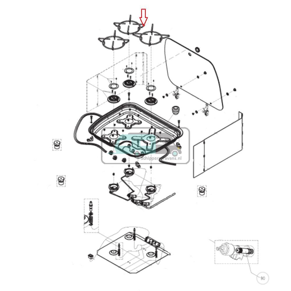 [OCS_A0030610] Dometic Rooster Pannen Komfoort CE99-DF D-250/33mm
