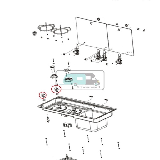 [OCS_A0030292] Dometic Draaiknop MO9722 Zilver Zwart
