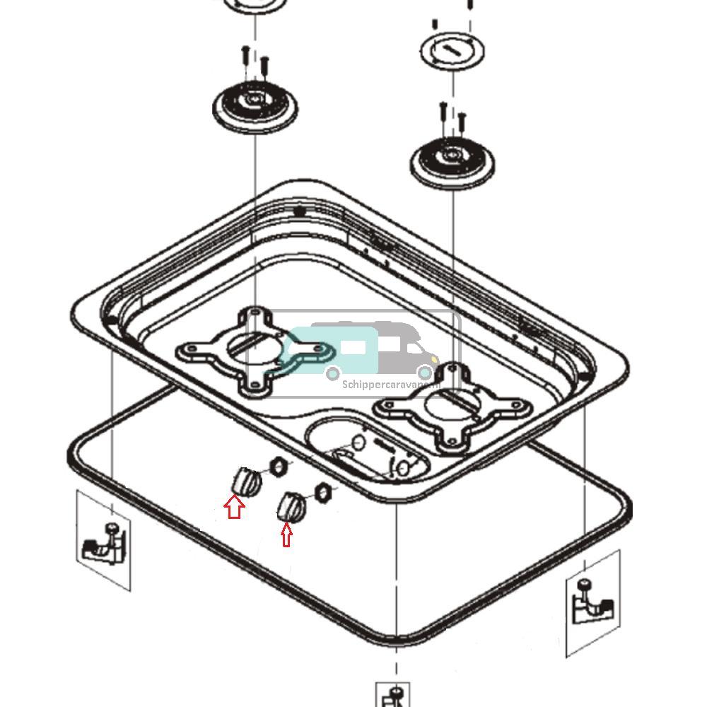 [OCS_A0030296] Dometic Draaiknop Kookplaat CE99 ZF