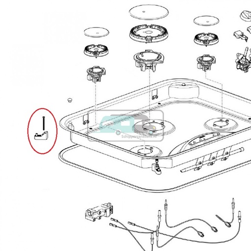 [OCS_1141016] Thetford Hob 0118  Bevestigngspunt zwart