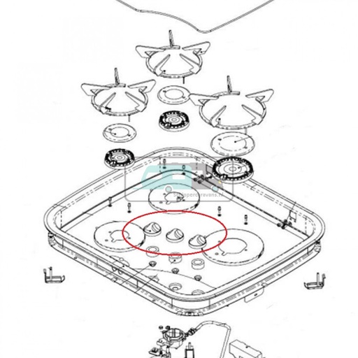 [OCS_1141023] Thetford Hob Triangular Komfoor 0519 Knop