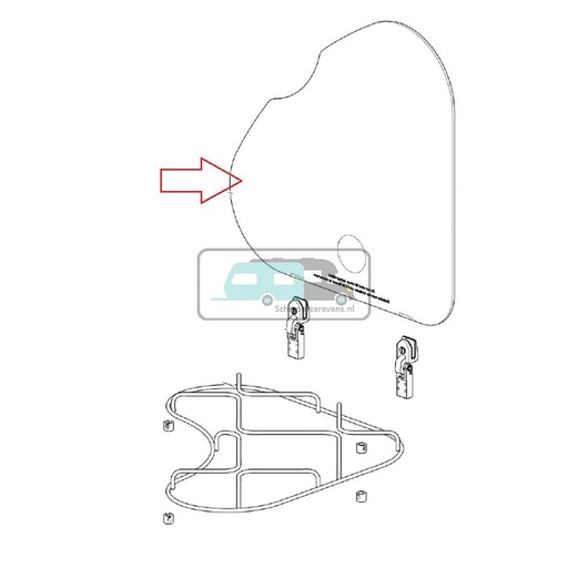 [OCS_A9902953] Thetford SHB 330 Glasplaat Rechts