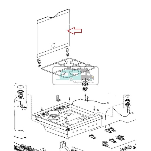 [OCS_A0017511] Thetford Fornuis Glasplaat Aspire 2