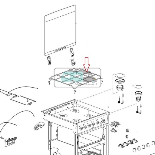 [OCS_A0028467] Thetford Caprice 4B 496 Fornuis Pannendrager