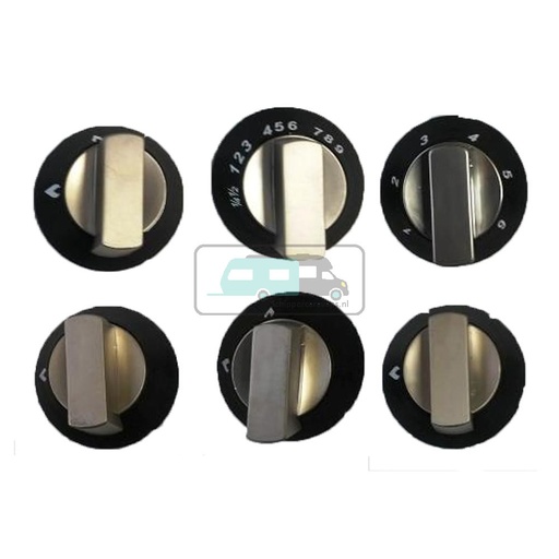 [OCS_1141054] Thetford Knop Zwart/Chroom (6 stuks)