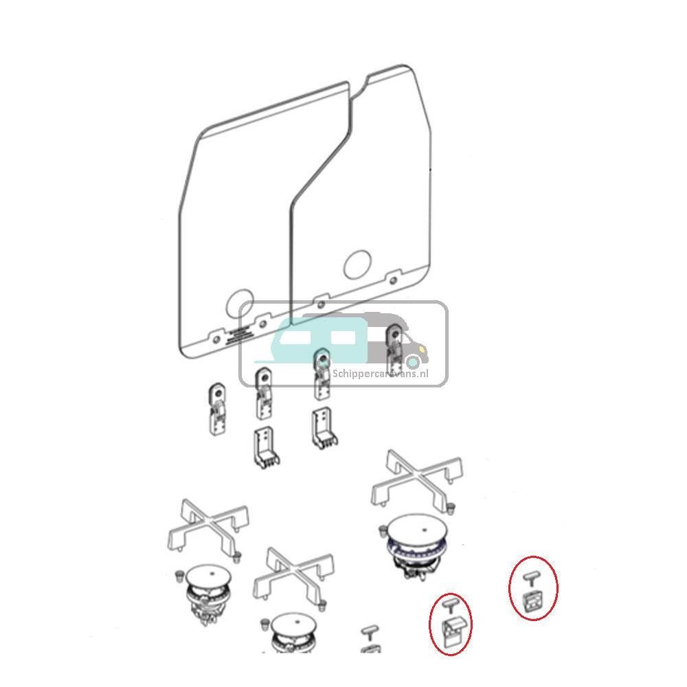 [OCS_A0028420] Thetford Kookplaat Topline 260 Glasdopjes