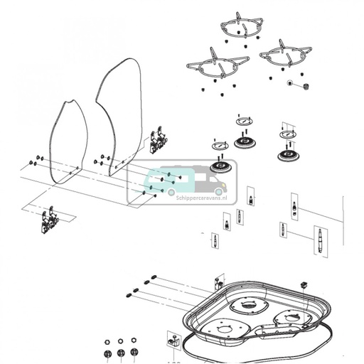 [OCS_1141102] Dometic Glasplaat RAL9005 CE04-CSK