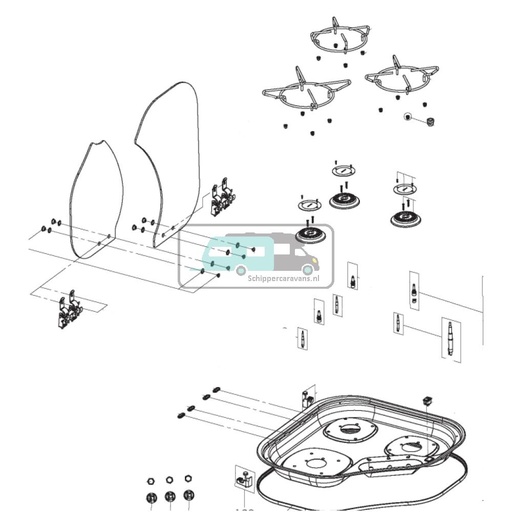 [OCS_A0030596] Dometic Glasplaat RAL9005 CE04-CSK