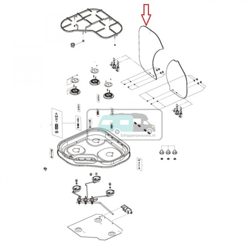 [OCS_1141104] Dometic CE04-DF Glazen Afdekplaat Lnks