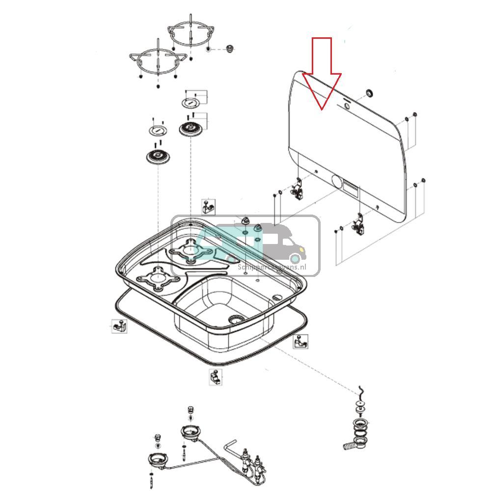 [OCS_A0030300] Dometic Comfoor met Spoelbak Glasplaat