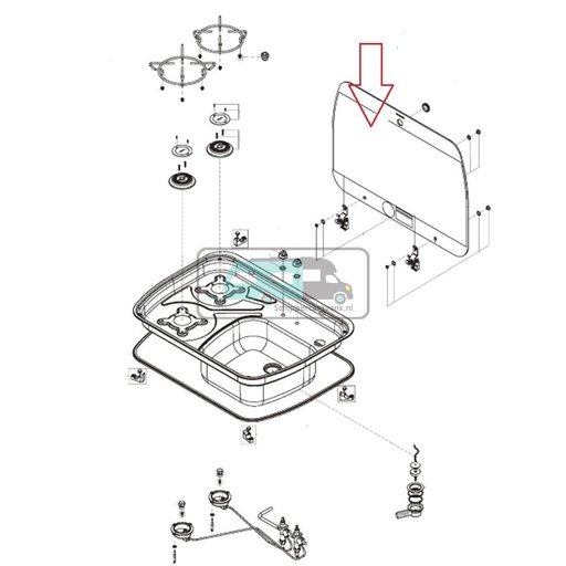 [OCS_A0030300] Dometic Comfoor met Spoelbak Glasplaat