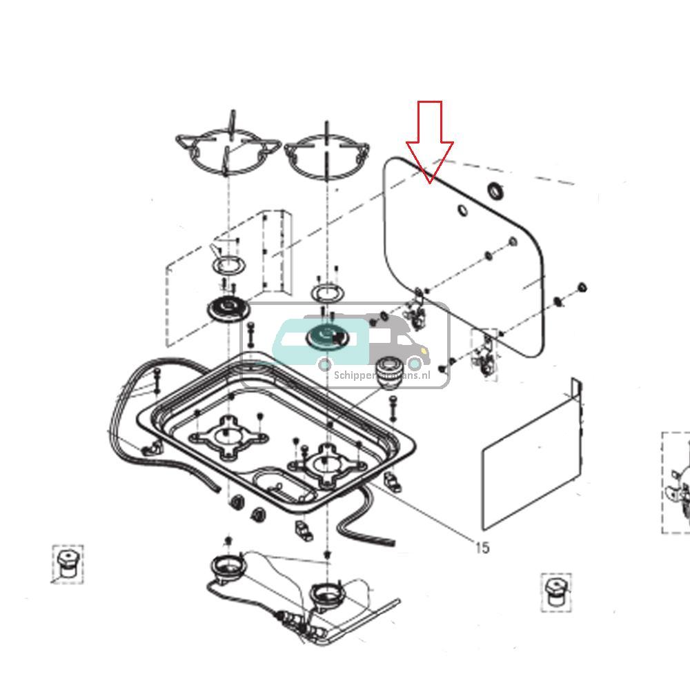[OCS_A9905640] Dometic CE99 Komfoor Glasplaat