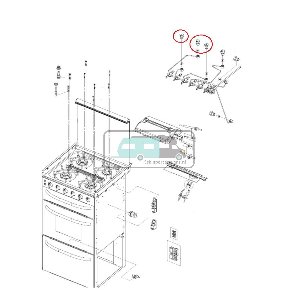 [OCS_A9903884] Dometic kookplaat PI8000 Sproeier