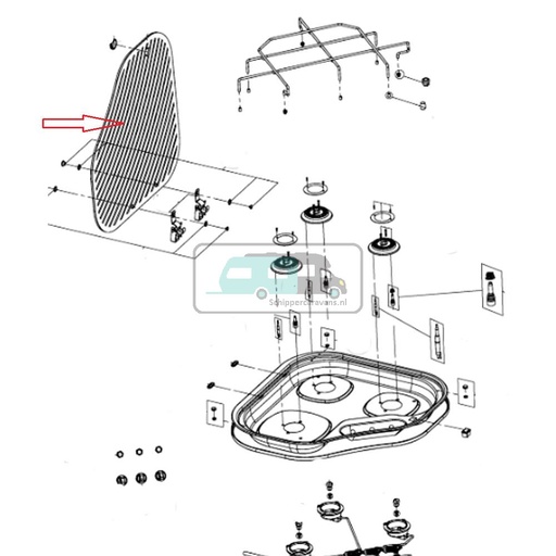 [OCS_1141129] Dometic Glasplaat 3-pits kookplaat 