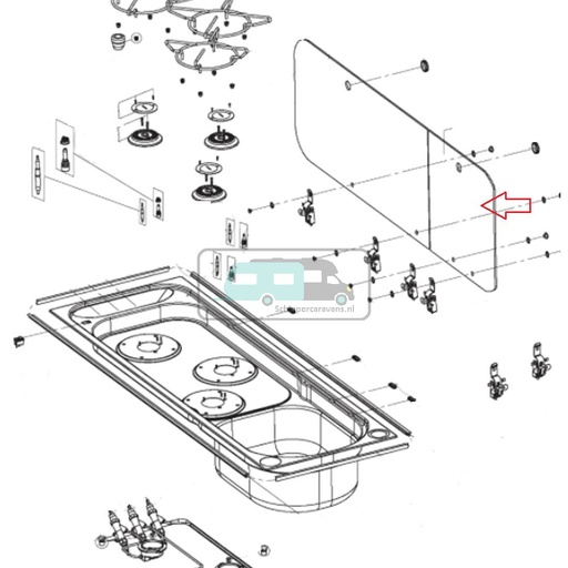 [OCS_1141136] Dometic Glasdeksel Spoelbak Combi