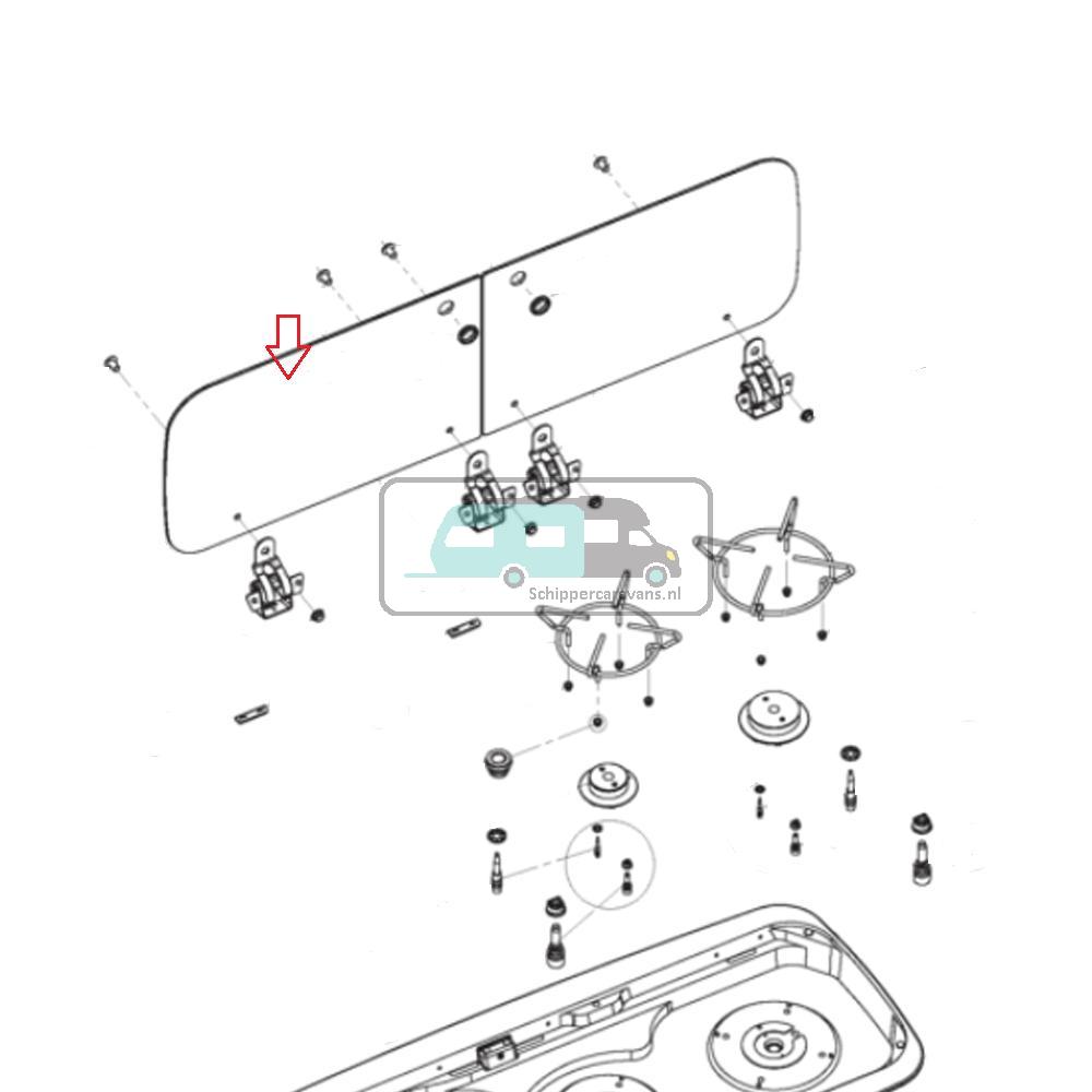 [OCS_A0025858] Dometic Glasdeksel Links MO9209