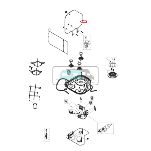 [OCS_1141150] Dometic Kookplaat Glasdeksel Links CE04-DF/L