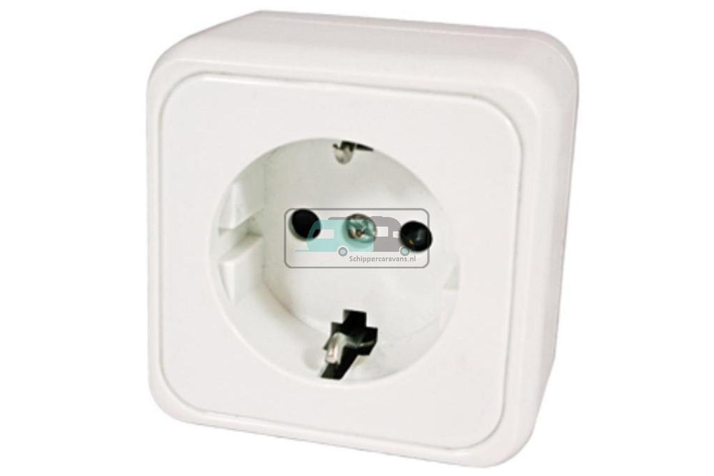 [OCS_A0034670L] Contactdoos Enkel 230V Opbouw Wit