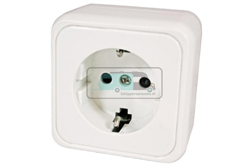 [OCS_1144003B] Contactdoos Enkel 230V Opbouw Wit