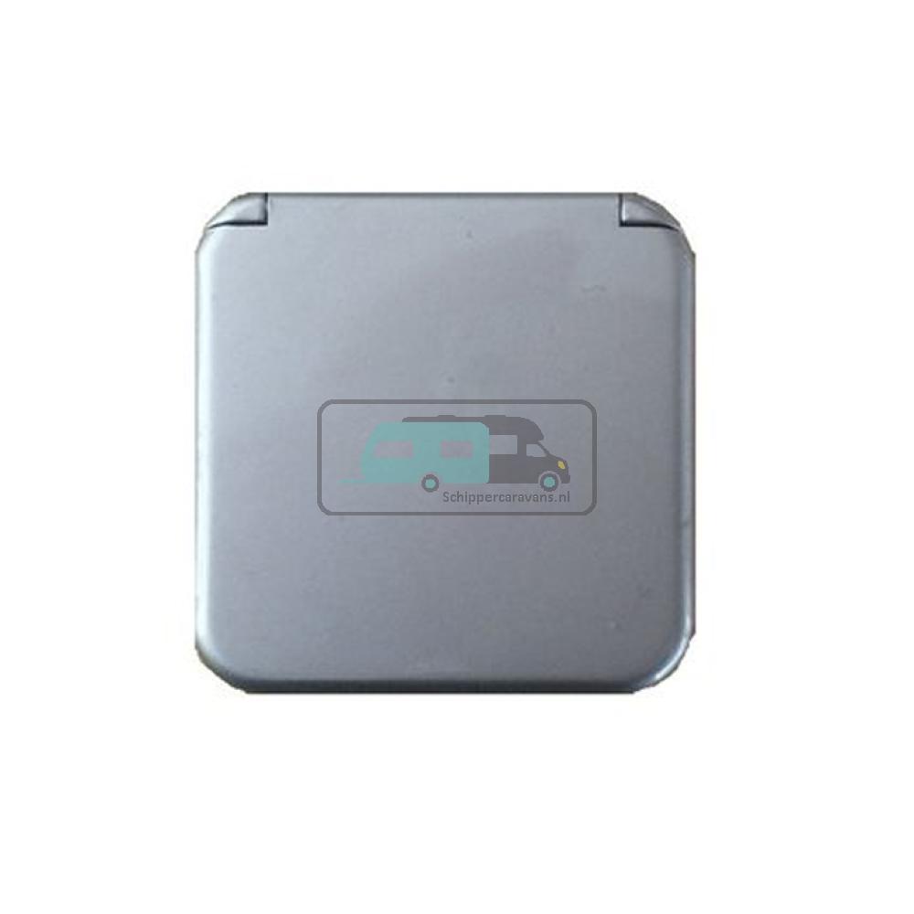 [OCS_A0033588L] Presto Contactdoos Cover met Klepje S-10.000 Oud Zilver