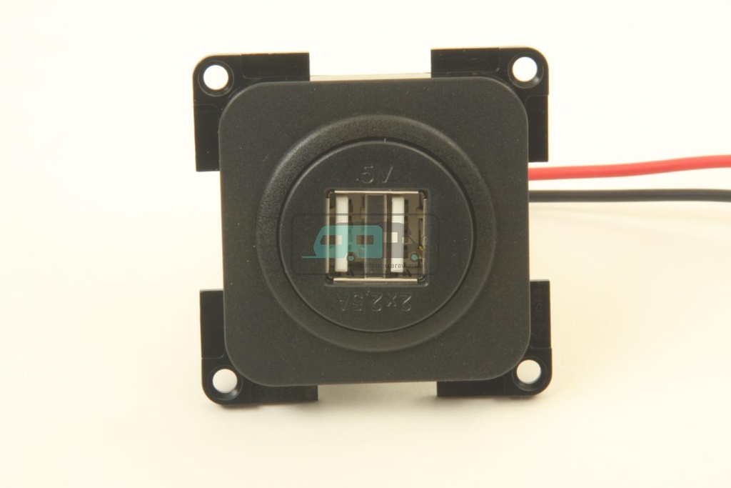 [OCS_A0033583L] Presto Contactdoos 2x USB Lader 12V Inbouw S-10.000 Zwart