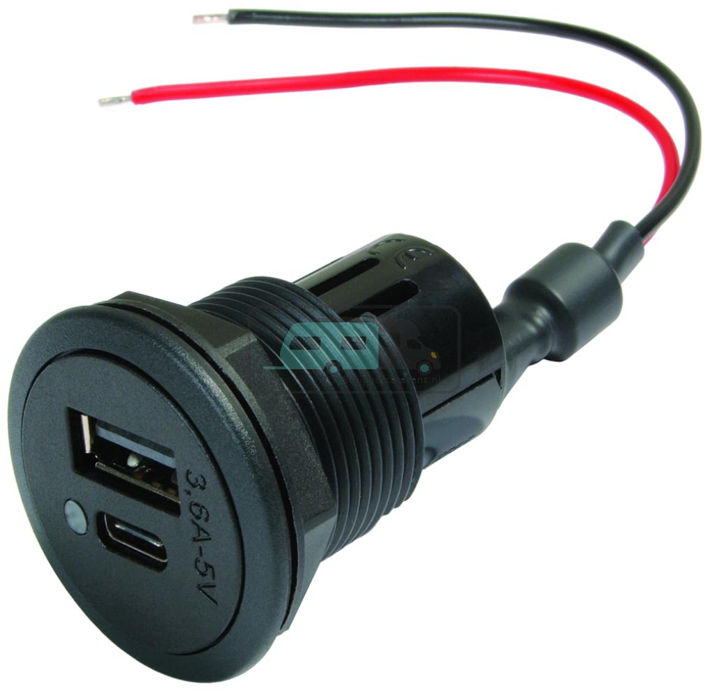 [OCS_A0033500] Power USB 3600mA + USB C/A Inbouwdoos