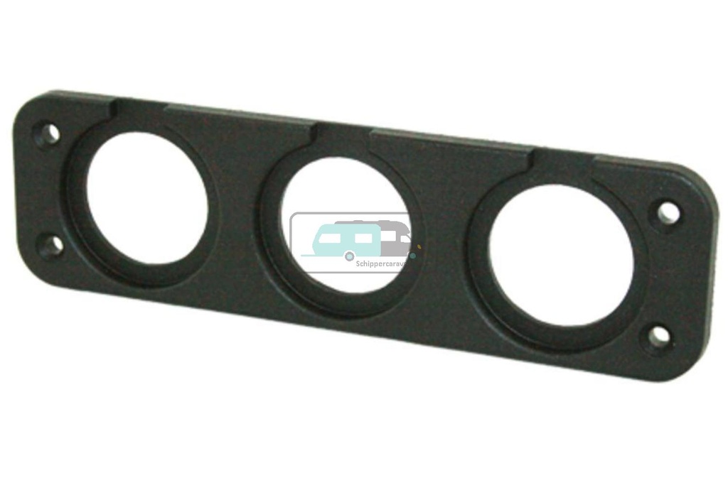 [OCS_A0005161L] Power Line Afdekraam 3-Vaks Inbouw Zwart