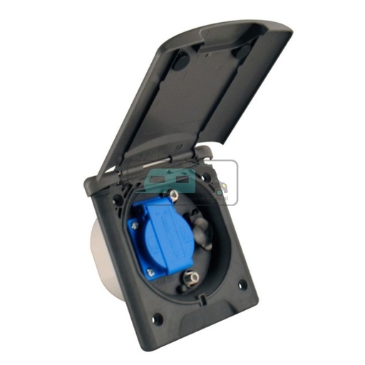 [OCS_A0033559L] Inbouwstekkerdoos Design 2014 230V/12V/Sat Zwart