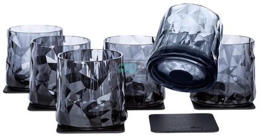 [OCS_A0031997] Silwy Whiskey Glazen 0.25L Grijs 6st.