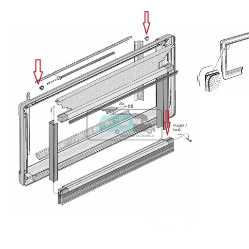 [OCS_A9903051] Dometic S5 Raam Reparatieset