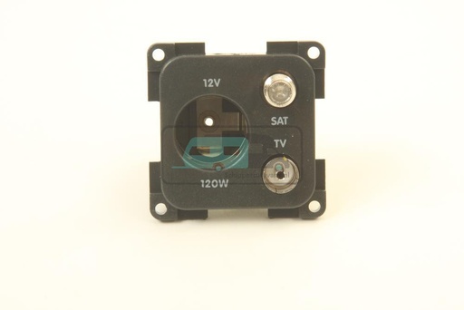 [OCS_1934052B] Presto Contactdoos 12V+TV+SAT Inbouw S-20.000 Zwart