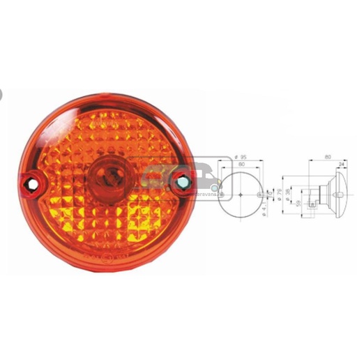 [OCS_1937016B] Jokon Knipperlicht 710 Rond Oranje