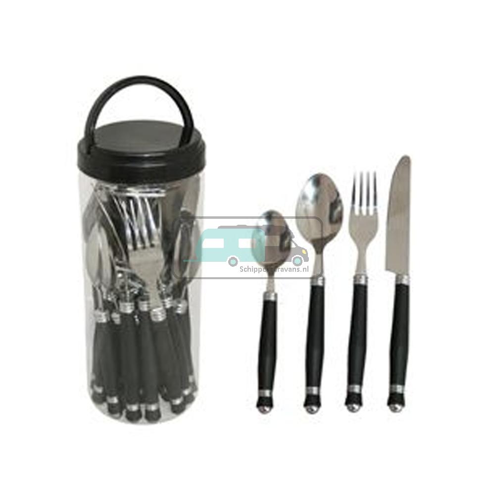 [OCS_A0000538] Bestekset Zwart 24-delig