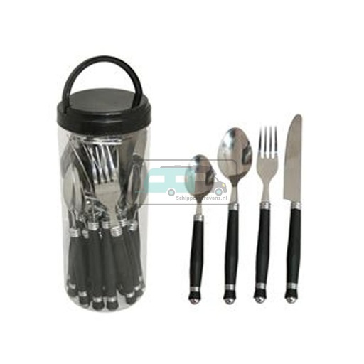 [OCS_1954072] Bestekset Zwart 24-delig