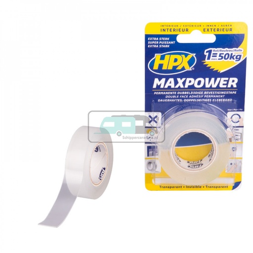 [OCS_2010001] HPX Max Power Bevestigingstape 2mtrx19mm Transparant