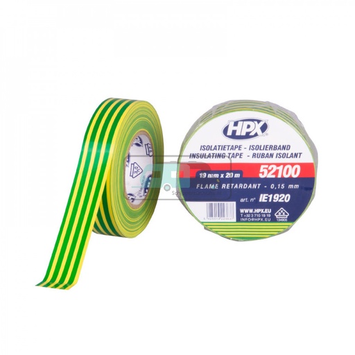 [OCS_2010056] HPX PVC Isolatietape VDE 20mtrx19mm Geel/Groen