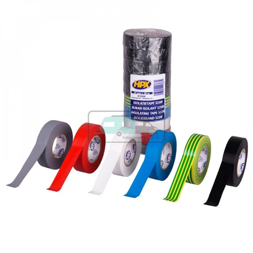 [OCS_2010074] HPX PVC Isolatietape VDE 20mtrx19mm Set a 10 Gemengd 
