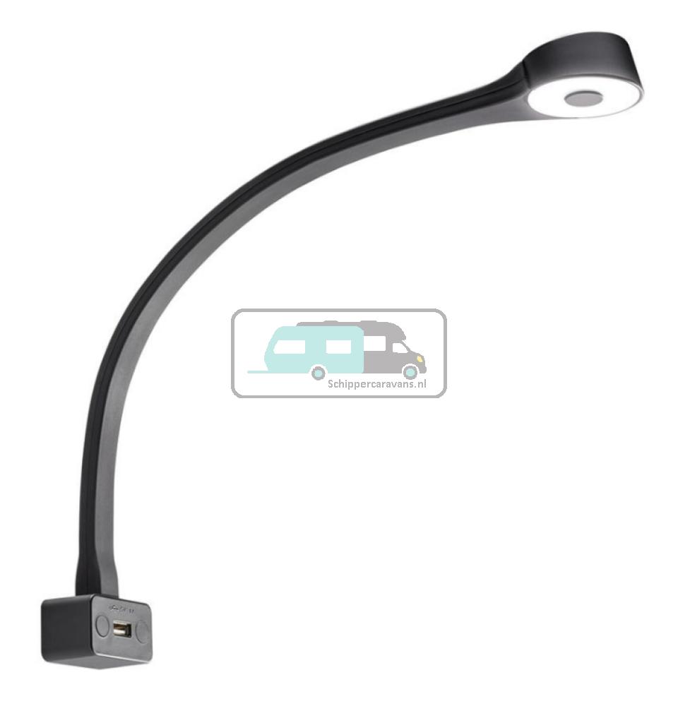 [OCS_A0033474L] LED Lamp met Zwanenhals F Flexibel 12V Zwart