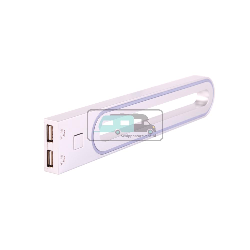 [OCS_A0033477L] Wandlamp LED 12V/3W Zilver incl. 1x USB