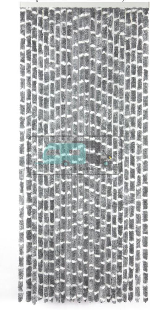 [OCS_A0034171] Arisol Chenille Gordijn 56x200 Grijs/Wit