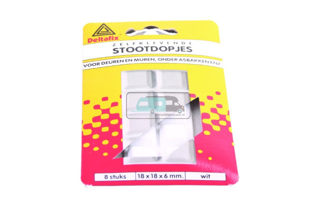 [OCS_A0031186] Deltafix Stootdopjes 18x18mm Transparant set 8st