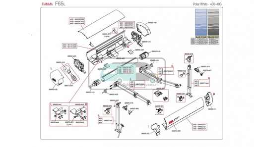 [OCS_2607104] Fiamma rechter eindkap vaste bak F65 L polar white