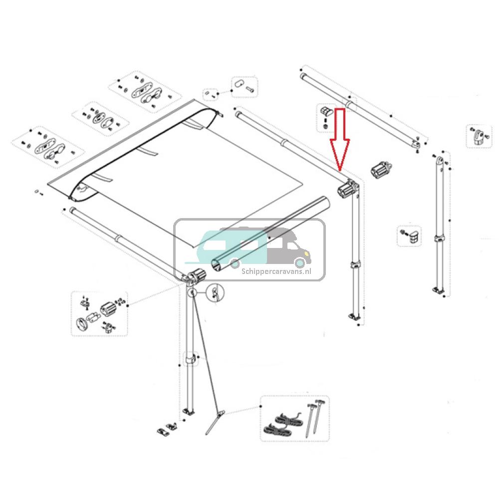 [OCS_A0017168] Fiamma Staander + spanarm CaravanStore 350-550 Rechts