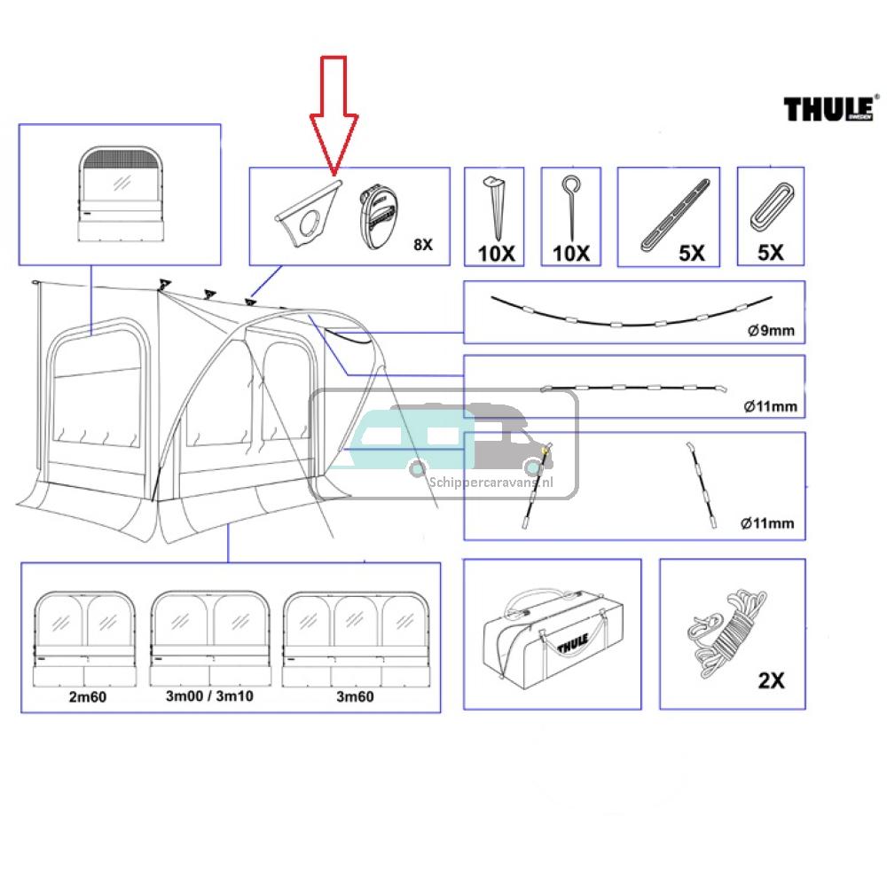 [OCS_A9903499] Thule QuickFit/EasyLink Fixation Pieces Lead Rail 8st.
