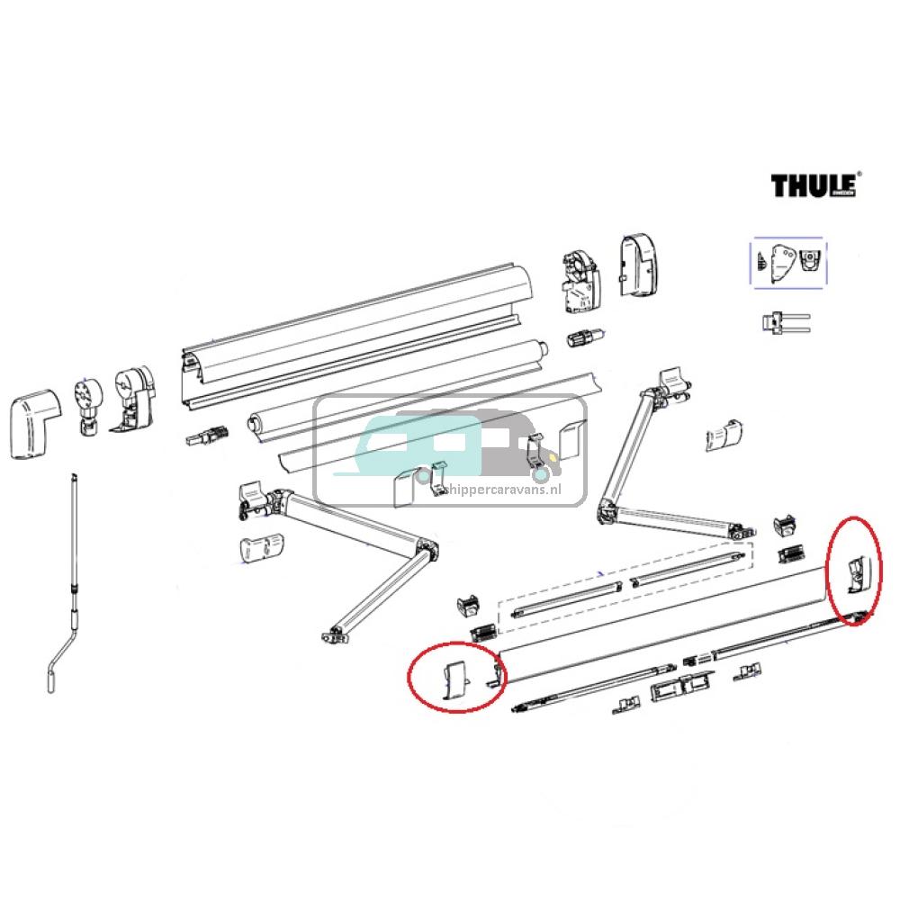 [OCS_A9901247] Thule Eindkap Lead Rail LH+RH 5200