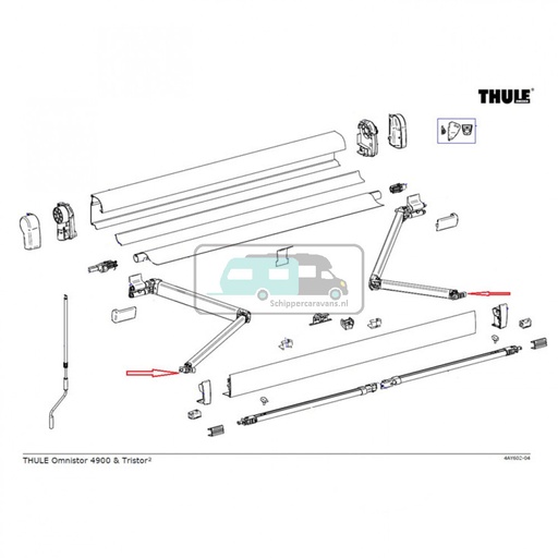 [OCS_2612289] Thule Stop Knikarm LH+RH 4200/4900/6200